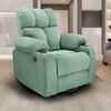 Helios Fabric One Seater Motorised Recliner with Rocking Revolving & Cup Holder in Green Colour