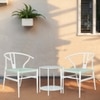 Sigma Wishbone Table Set with 1 Table and 2 Chairs in Ivory White