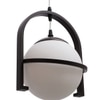 Eliante Hanging Light, White Glass Shade, Mild Steel And Wood, 1 Bulb - Modern Ceiling Pendant Lamp