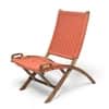 NatWest Sheesham Wood Vintage Balcony Chair in Orange Rope Canning