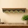 Multishade Colour Solid Wood Handcarved Vistara Dvaita Floating Wall Shelf with distres finish by DisooFashions