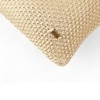 Moss Knit Foil Print Natural  And Gold Cotton Cushion Cover 16X16 Inches