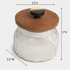 Ireka Homes Bubble Glass Canister with Airtight Wooden Lid – Food Storage (4.5 x 5 in)