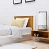 Hexa Engineered Wood Modern Single Bed With Headboard Without Storage In Frosty White And Giant Wood