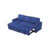 Noah Solid Wood Sofa cum Bed in Navy Blue
