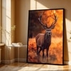 The Castle Decor Abstract Deer Wall Painting Framed Artwork 20x30 Inch Style 1