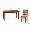 Globally Indian Aroha Solid Sheesham Wood 6 Seater Dining Table Set 6 Chairs Beige