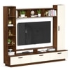 BLUEWUD Fenily Engineering Wood Floor Standing TV Entertainment Unit Set Top Box Stand/TV Cabinet with Shelves for Books & D�cor Display Unit Bed Living Room Upto 60 Inches (Brown Maple & Beige)