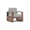 Parson 1 Seater Wooden Sofa In Teak Finish in Vapour Grey Colour