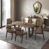 Aero Solid Wood 6 Seater Dining Table With 6 Harper Dining Chairs (Finish : Danish Walnut, Chair Colour : Taupe Leatherette)