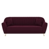 Rivo Velvet 3 Seater Sofa in Red wine Color