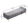 Arvia Velvet 2 Seater Ottoman Bench in Grey Color