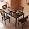 Holven 4 Seater Rectangular Dining Table Set with Chair Brown Maple & Black