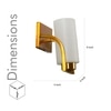Harvey Single Light Wall Fitting in Brass Finish Metal with Frosted Glass Shade