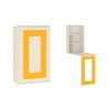 Calypso Kids Wall Mounted Folding Study Desk and Built In Bookshelf in Light Wood Mango Yellow Colour