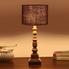 Devansh Brown Jute   Table Lamp With  Wood Natural Base (7X7X21.25 Inches)-17