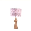 Devansh Multicolor Cotton Table Lamp With  Wood Natural Base (7X18.25 Inches)-16