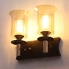 Eliante Wooden Wall Lights Mild Steel, Wood & Glass Material Brown, Gold & Champaign Finish