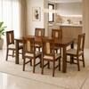 Globally Indian Corinne Solid Sheesham Wood 6 Seater Dining Table Set 6 Chairs Beige