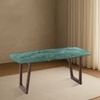 Adria Jade Green Marble 6 Seater Dining Table In New Walnut Finish