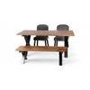 Rosslyn Sheesham Wood Mid Century 4 Seater Dining Table Set With Teak