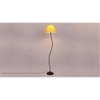 Luca Yellow Fabric Floor Lamp with Black Iron Base