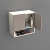 2 Door Mirror Glossy Triple Layered Uv Resistant Handless Cabinet  In Mocha Finish