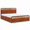 Yashika Solid Wood King Size Hydrulic Storage Bed In Honey Oak Finish (Copper Orange)) (72 - 78 inch)