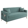 Convil Velvet 3 Seater Sofa in Tourquise Color