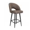 Doe Buck Faux Leather Counter Height Bar Stool in Grey Colour with Black Legs