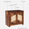 Sheesham Wood 2 Door Sideboard in Provincial Teak Finish