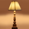 Devansh Off-White Cotton Vintage  Lamp With Wood Base (12X12X22.75)