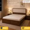 AIAN Baldwin Queen Size Storage Bed with Drawers in Walnut Colour