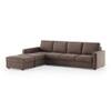 Apollo Fabric Sectional Sofa (Colour : Daschund Brown, Cushion : Hard, Back Type : Regular, Seating Capacity : Left Aligned 3 Seater + Left Aligned Chaise + Ottoman)