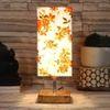 Flynn Multicolor cotton table lamp with Square Natural Wood Base