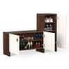 Sayona Multipurpose Shoe Rack Combo with Tall and seating Brown Maple & White