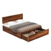 Hearti Solid Wood Queen  Size Bed Without Storage (Teak Finish)
