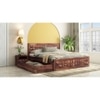 Diamond Solid Wood King  Size Bed With Box Storage (Teak Finish)