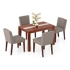 Atlas Crest Storage Solid Wood 4 Seater Dining Table With Ludo Dining Chairs