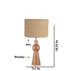 Devansh Beige Jute Table Lamp With  Wood Natural Base (7X18.25 Inches)-9
