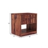Wave Solid Wood Bedside Table in Teak Finish