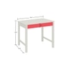 Mystica Kids Solid Wood Study Desk with Drawer in Ivory Strawberry Pink Colour