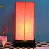 Tony Orange Fabric Shade Table Lamp with Black Iron Base