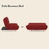 Palermo 3 Seater Click Clack Sofa cum Bed In Salsa Red Colour