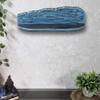Mika Teal Colour Solid Wood Wall Shelf with Bark lining