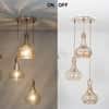 Optica 3 Light Amber Glass Round Hanging Pendant Light