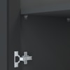 Aluminium Black Profile 4 Tinted Glass Handless Shutter  In Slate Grey Finish