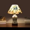 Devansh Conical Multi Cotton Shade Lamp With Wood & Mosaic Glass Base For Decoration/Office/Home/Gifting/Study For Decoration/Office/Home/Gifting/Study -(10X10X14.5) Inches -A