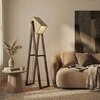Focal Beige Solid Wood Floor Lamp with Beige Solid Wood Base