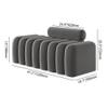 Wooden Twist Veylo Modern Line Design Bench with Round Back Pillow in Grey Colour